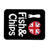I Heart [Love] Fish & Chips Magneet (Horizontaal)