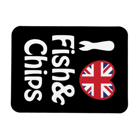 I Heart [Love] Fish & Chips Magneet (Horizontaal)