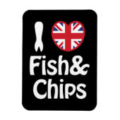 I Heart [Love] Fish & Chips Magneet (Verticaal)