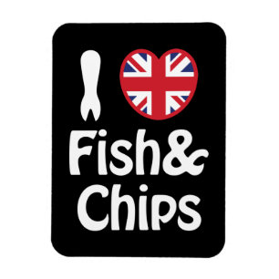 I Heart [Love] Fish & Chips Magneet