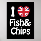 I Heart [Love] Fish & Chips Poster (Voorkant)