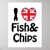 I Heart [Love] Fish & Chips Poster (Voorkant)