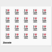 I Heart [Love] Fish & Chips Ronde Sticker (Vel)