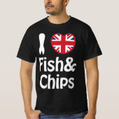 I Heart [Love] Fish & Chips T-Shirt (Voorkant)