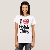 I Heart [Love] Fish & Chips T-shirt (Voorkant volledig)