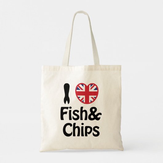 I Heart [Love] Fish & Chips Tote Bag (Achterkant)