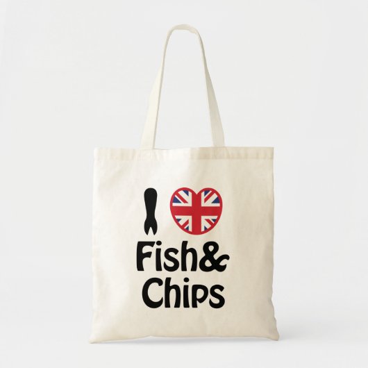 I Heart [Love] Fish & Chips Tote Bag (Voorkant)