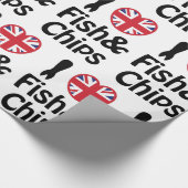 I Heart [Love] Fish & Chips Wrapping Paper Cadeaupapier (Hoek)