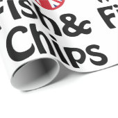 I Heart [Love] Fish & Chips Wrapping Paper Cadeaupapier (Rol Hoek)