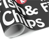 I Heart [Love] Fish & Chips Wrapping Paper Cadeaupapier (Rol Hoek)