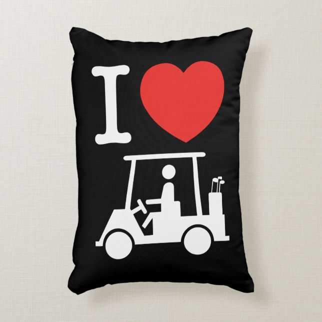 I Heart (Love) Golf Cart Accent Kussen (Voorkant(Verticaal))