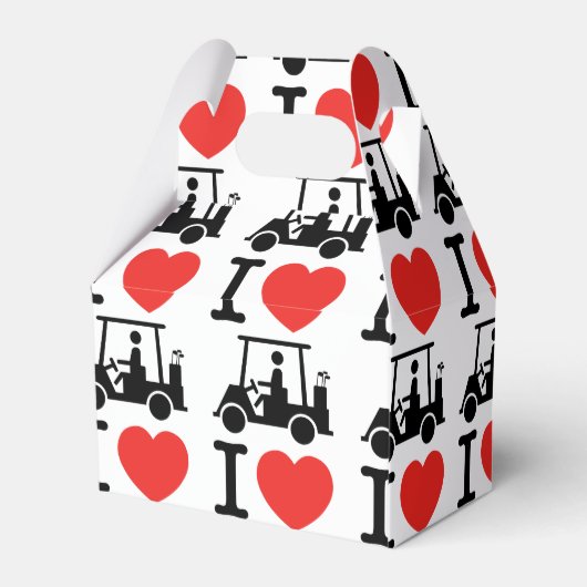 I Heart (Love) Golf Cart Bedankdoosjes (Achterkant)