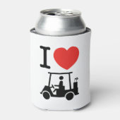 I Heart (Love) Golf Cart Blikjeskoeler (Blikje Voorkant)