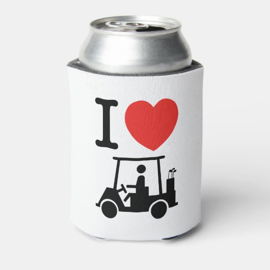 I Heart (Love) Golf Cart Blikjeskoeler (Blikje Achterkant)