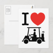 I Heart (Love) Golf Cart Briefkaart (Voorkant / Achterkant)