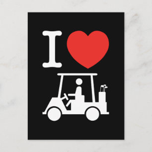 I Heart (Love) Golf Cart Briefkaart