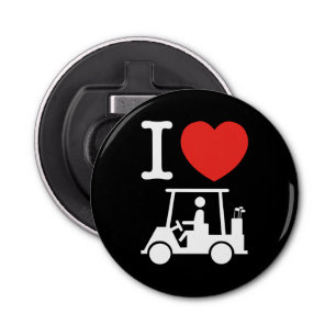 I Heart (Love) Golf Cart Button Flesopener
