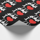 I Heart (Love) Golf Cart Cadeaupapier (Hoek)