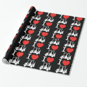 I Heart (Love) Golf Cart Cadeaupapier (Uitgerold)