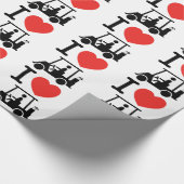 I Heart (Love) Golf Cart Cadeaupapier (Hoek)