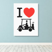 I Heart (Love) Golf Cart Canvas Afdruk (Insitu (Houten vloer))
