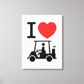 I Heart (Love) Golf Cart Canvas Afdruk (Voorkant)