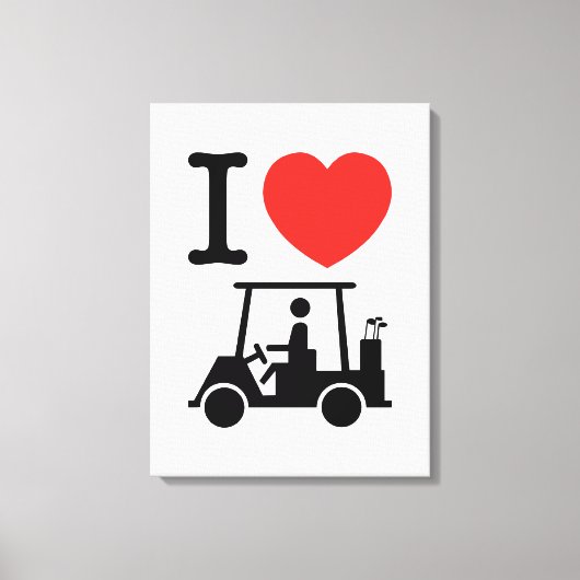I Heart (Love) Golf Cart Canvas Afdruk (Voorkant)