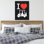 I Heart (Love) Golf Cart Canvas Afdruk (Insitu (Slaapkamer))