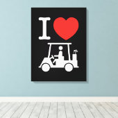 I Heart (Love) Golf Cart Canvas Afdruk (Insitu (Houten vloer))