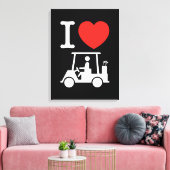 I Heart (Love) Golf Cart Canvas Afdruk (Insitu (Woonkamer))