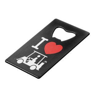I Heart (Love) Golf Cart Creditkaart Flessenopener