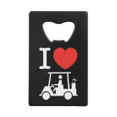 I Heart (Love) Golf Cart Creditkaart Flessenopener (Achterkant)