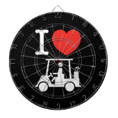 I Heart (Love) Golf Cart Dartbord (Voorkant)