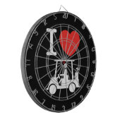 I Heart (Love) Golf Cart Dartbord (Voorkant Links)