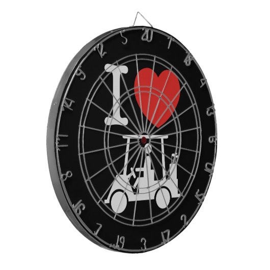 I Heart (Love) Golf Cart Dartbord (Voorkant Links)