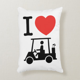I Heart (Love) Golf Cart Decoratief Kussen