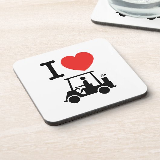 I Heart (Love) Golf Cart Drankjes Onderzetter (Linkerzijde)