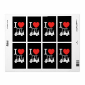 I Heart (Love) Golf Cart Etiket (Full Sheet)