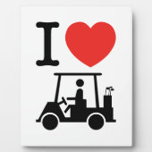 I Heart (Love) Golf Cart Fotoplaat (Voorkant)