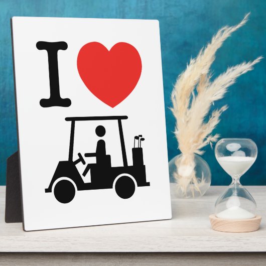 I Heart (Love) Golf Cart Fotoplaat (Zijkant)
