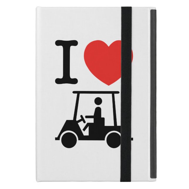 I Heart (Love) Golf Cart iPad Mini Hoesje (Voorkant Dicht)