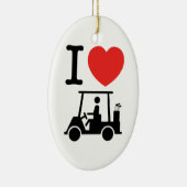 I Heart (Love) Golf Cart Keramisch Ornament (Rechts)