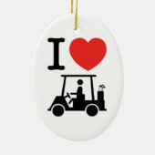 I Heart (Love) Golf Cart Keramisch Ornament (Achterkant)