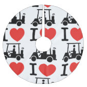 I Heart (Love) Golf Cart Kerstboom Rok (Voorkant)