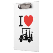 I Heart (Love) Golf Cart Klembord (Links)