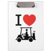 I Heart (Love) Golf Cart Klembord (Voorkant)