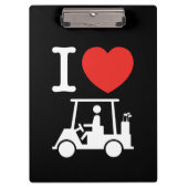 I Heart (Love) Golf Cart Klembord (Voorkant)