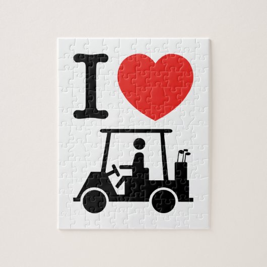 I Heart (Love) Golf Cart Legpuzzel (Verticaal)