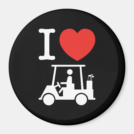 I Heart (Love) Golf Cart Magneet (Voorkant)