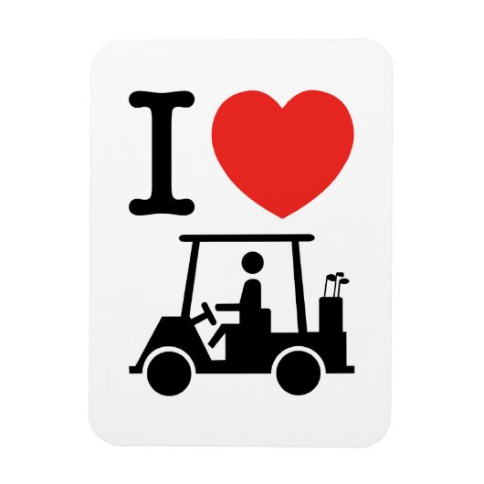 I Heart (Love) Golf Cart Magneet (Verticaal)